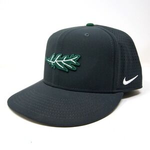 Nike True Dri Fit Oak Leaf Embroidered Flat Brim Baseball Golf Cap Men's 7 1/4